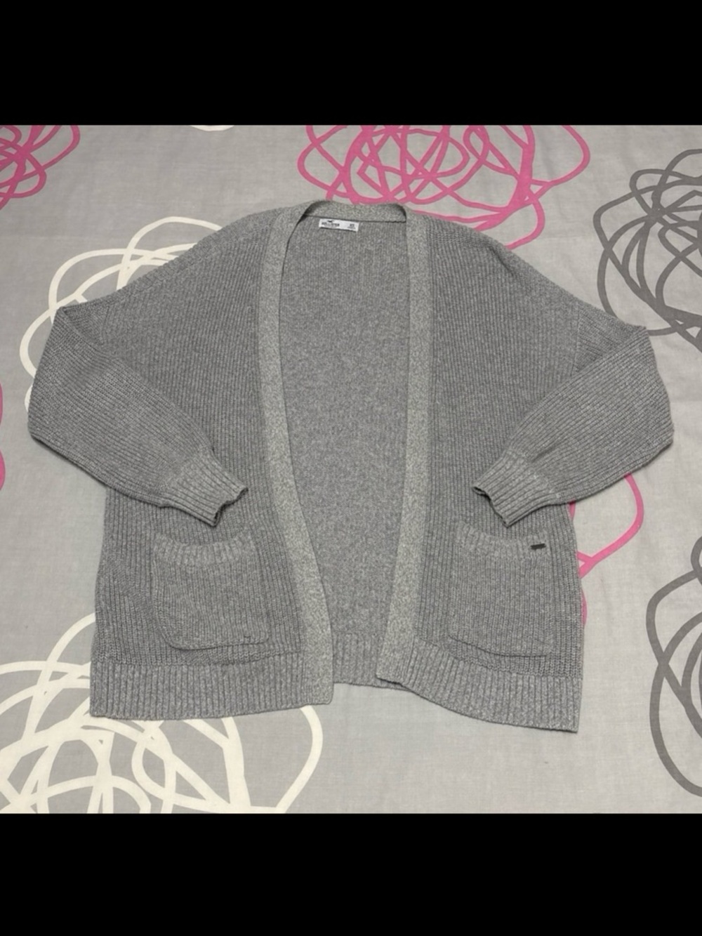Hollister Grey Open Front Cardigan